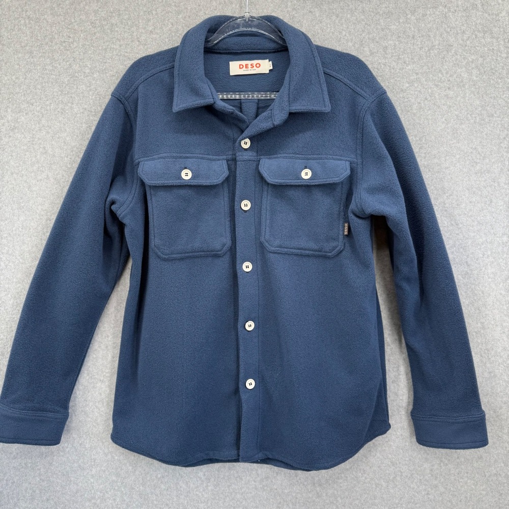 DESO Unisex Burrow Shacket Workwear Fleece Inspired‎ Cozy Blue Size Xl